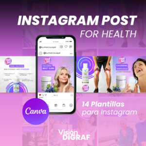 14 Plantillas para Instagram de salud morado